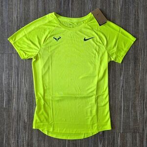 Nike Rafael Nadal Challenger Dri-Fit Crew Tennis T-Shirt Men's S Volt DV2887-702